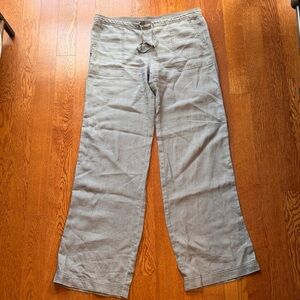 MICHAEL STARS Pull-on Grey Linen Drawstring Pants Size M